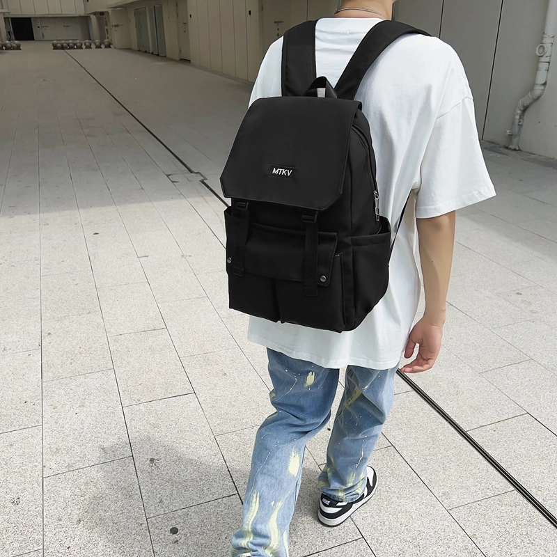 行途双肩背包潮韩版大容量初高中学生书包轻便高级简约旅行包男女通用尼龙多色