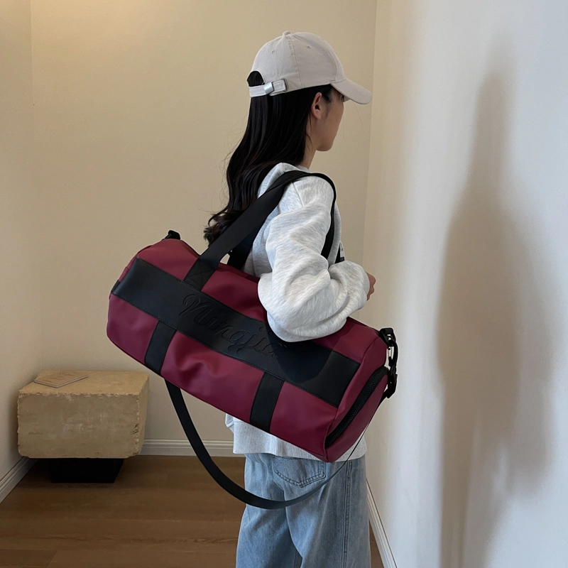 行途 干湿分离大容量瑜伽包时尚潮流轻便运动旅行包 布 健身包 中号 男女同款情侣款 黑色/粉色/酒红色/灰色/蓝色