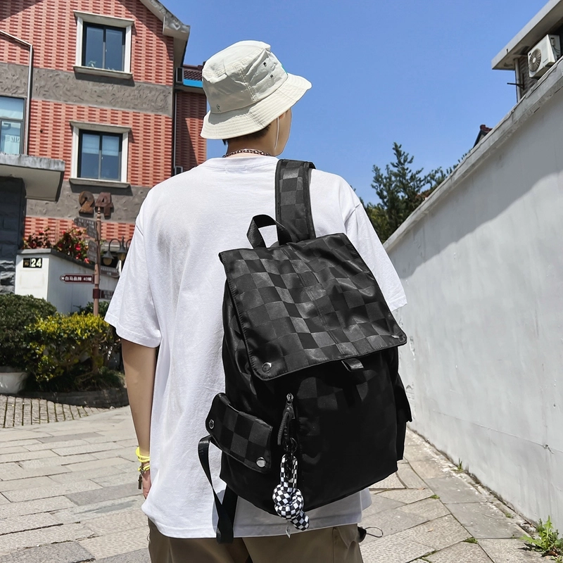 行途 休闲大容量多功能 尼龙 双肩包 常规 男女同款情侣款 黑色/白色