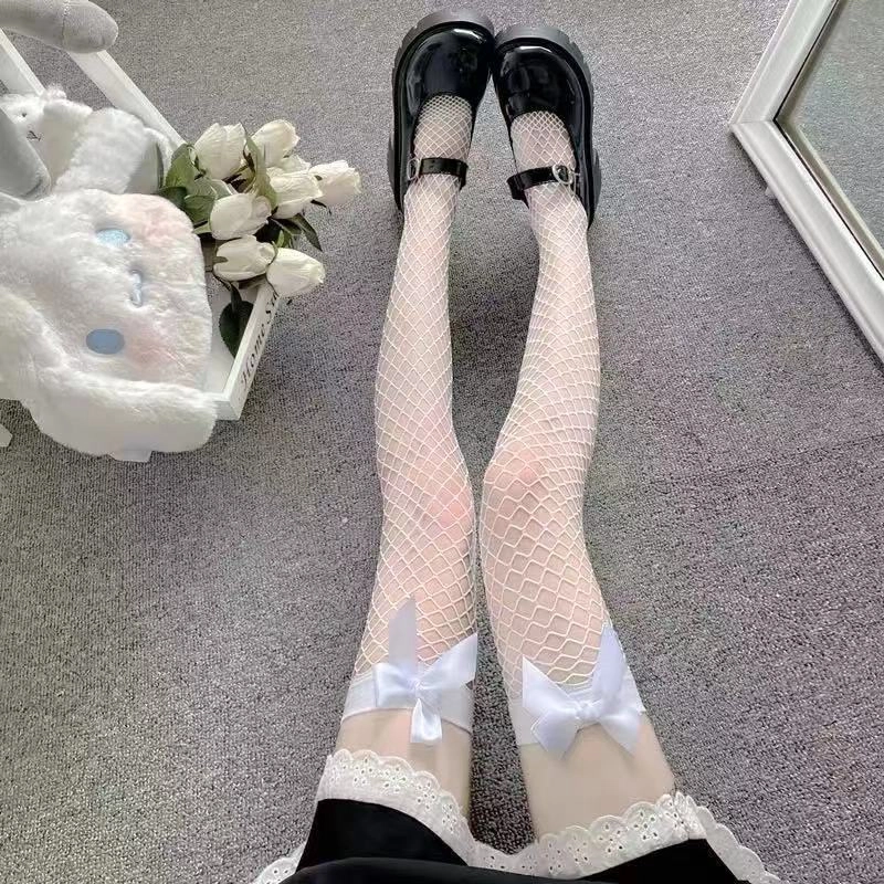 欧利皇  情趣长筒蕾丝黑丝过膝蝴蝶结丝袜性感网袜制服诱惑