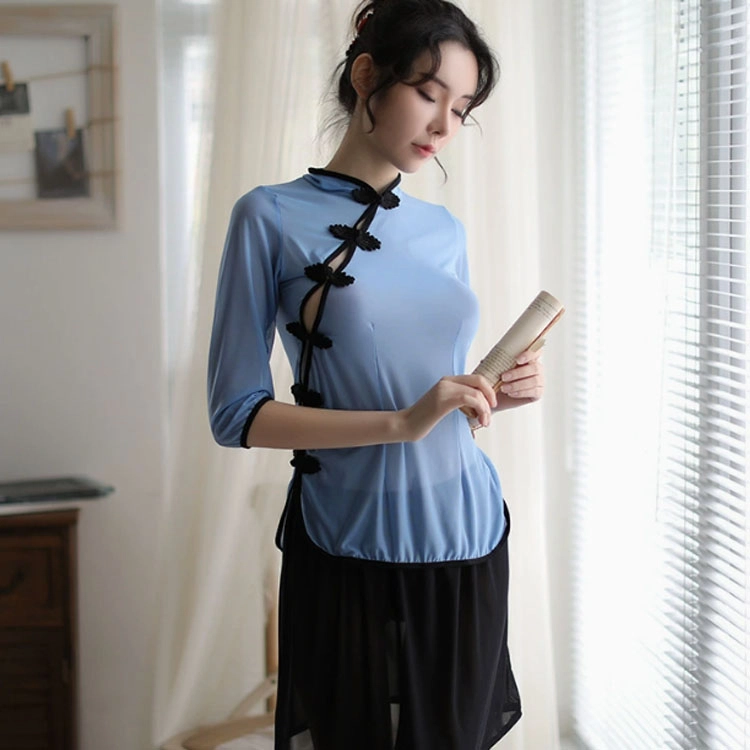 探寻鹿  情趣内衣女装透视侧叉制服民国风旗袍性感旗袍纯欲免脱