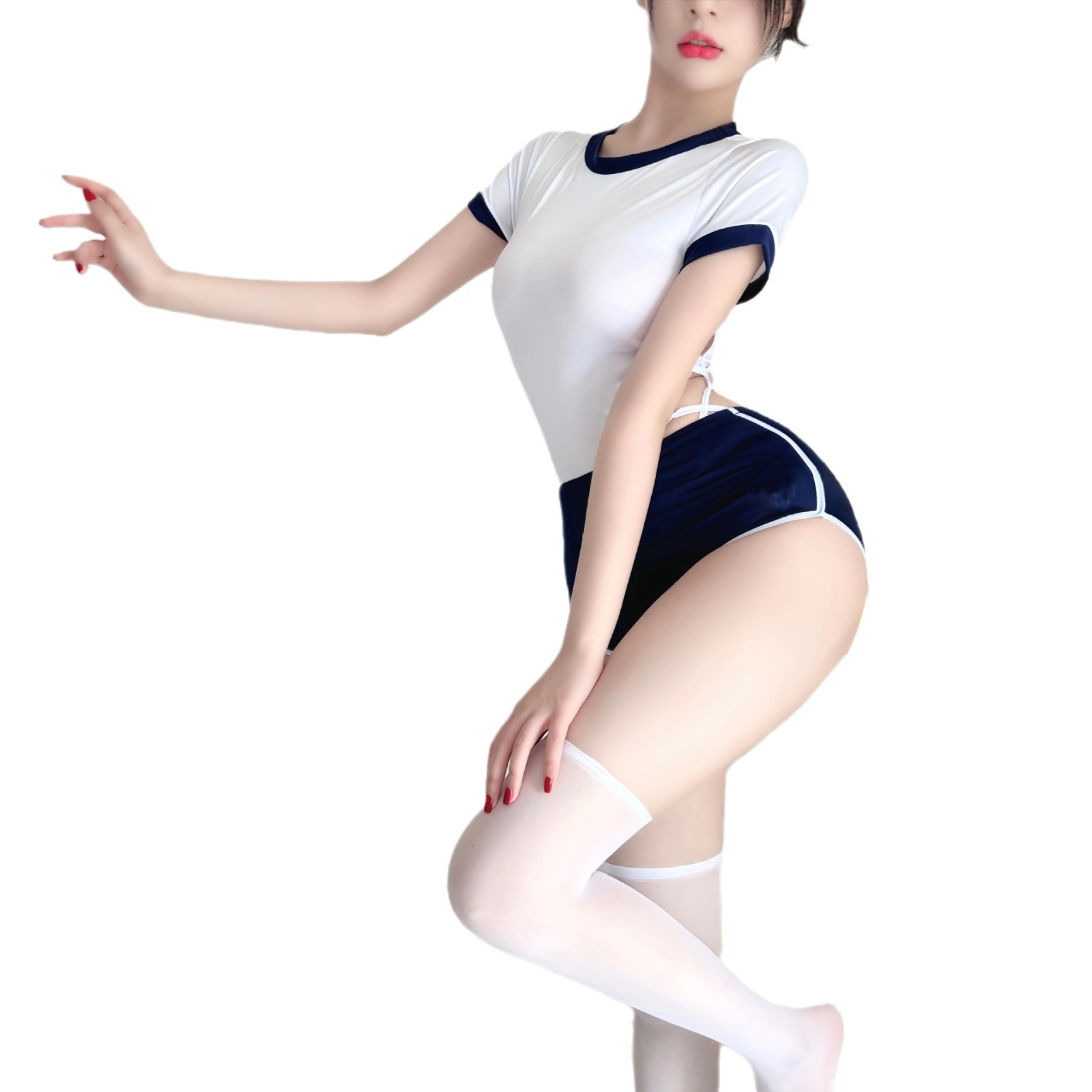 探寻鹿  青春体操课件运动体操服两件套装性感春雨凤甜美泳衣
