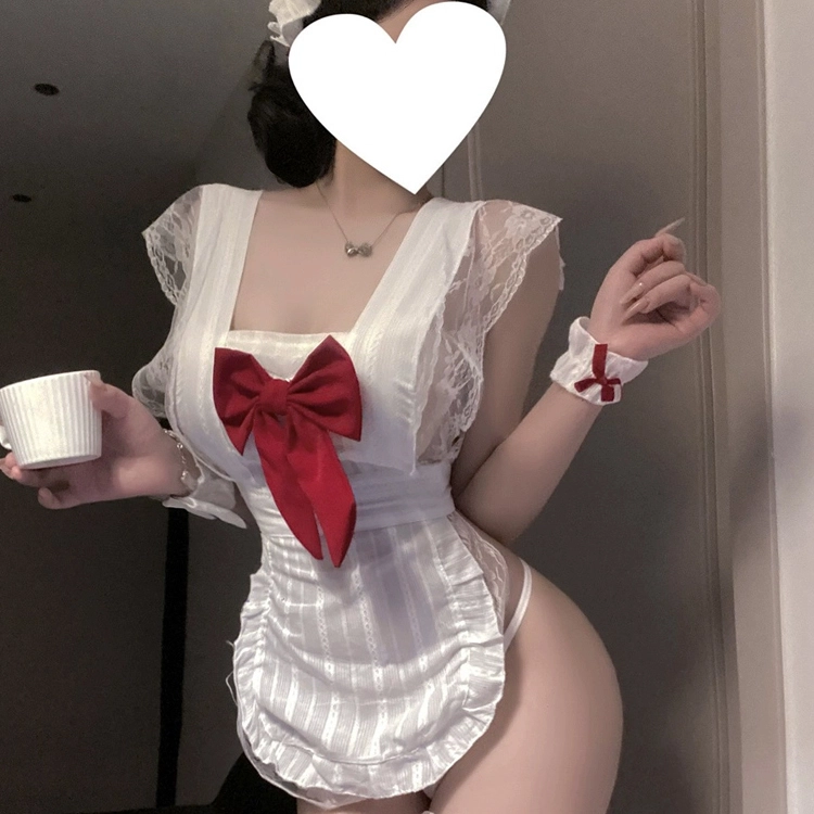 罗微兔  爱心围裙女仆女佣纯欲情趣内衣 套装制服成人性感睡衣
