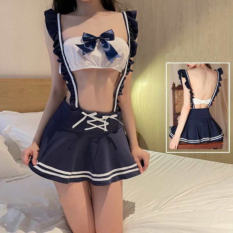星百润  情趣用品情趣内衣性感小胸诱惑裹胸背带裙角色扮演秋冬抹胸露腰