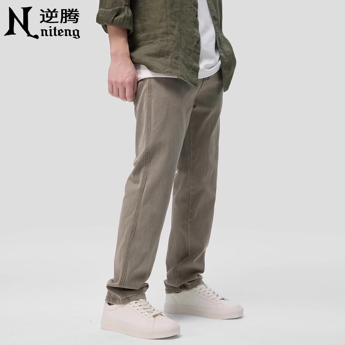 逆腾 潮牌美式弹力直筒工装休闲裤 男款