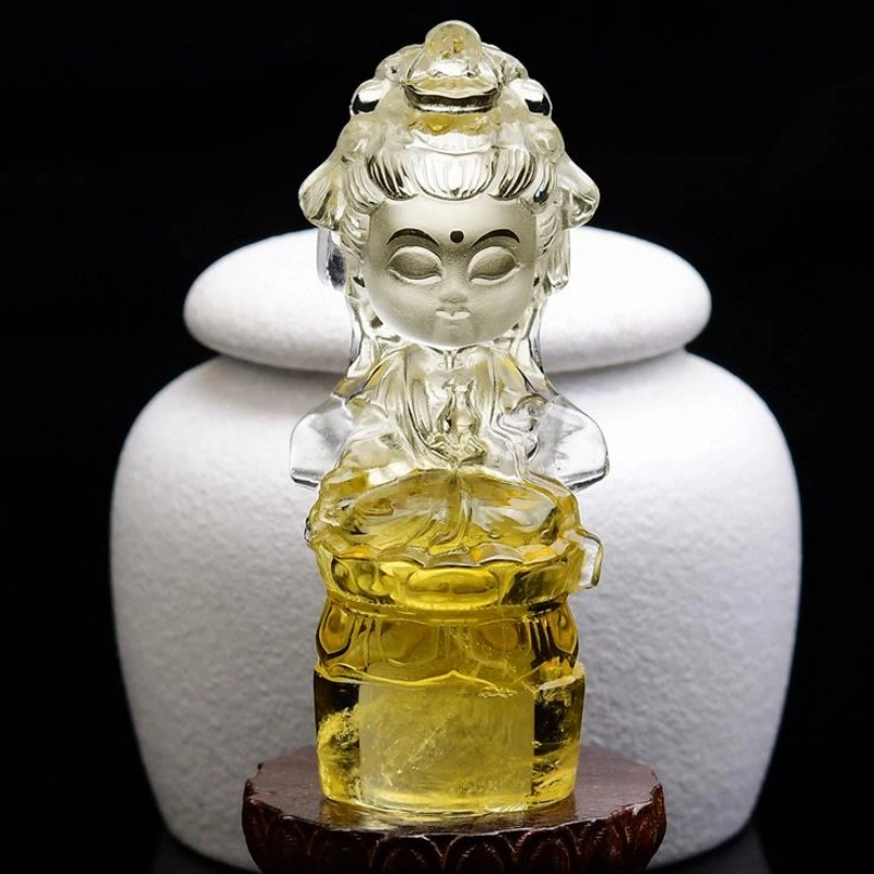 灵运宝 转运招财巴西俏色 晶体干净天然 黄水晶 摆件 男女同款情侣款