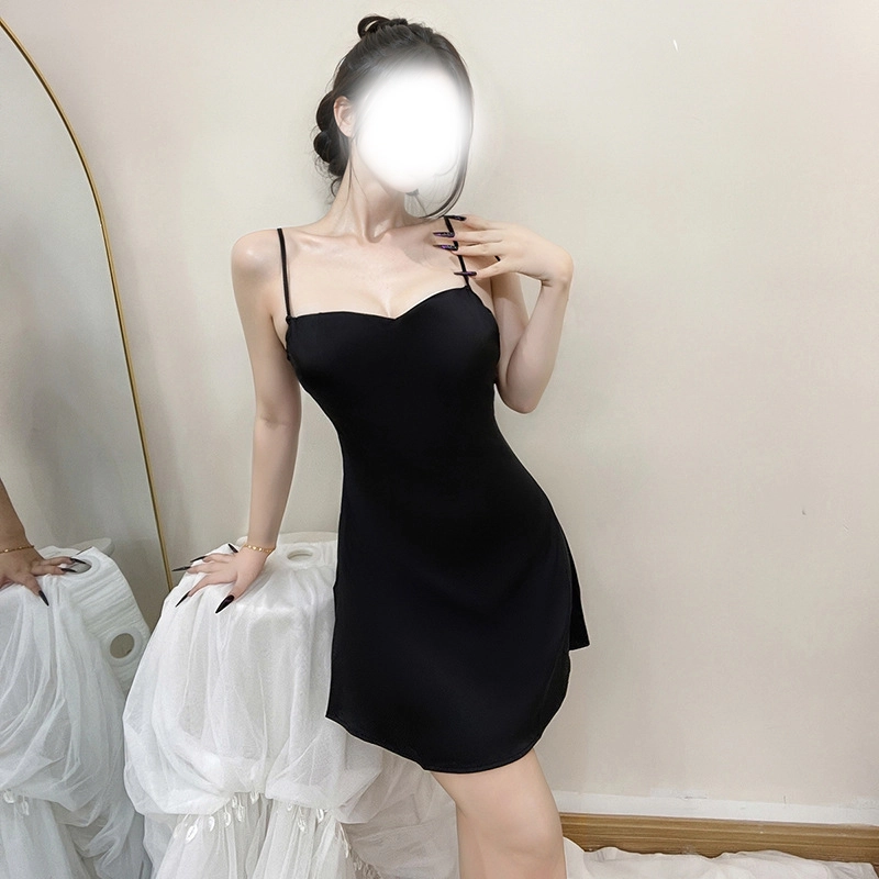妃优怡  性感镂空绸缎冰丝露背火辣吊带情趣内衣
