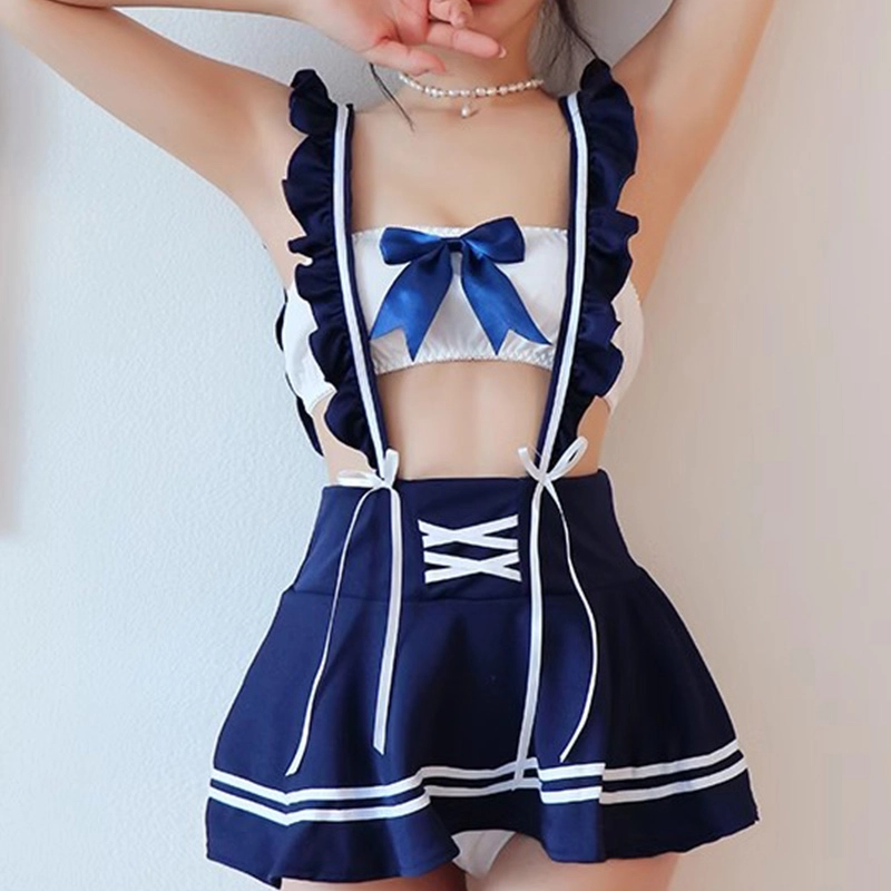 舒汐  情趣内衣性感小胸诱惑裹胸背带裙角色扮演秋冬抹胸露腰装