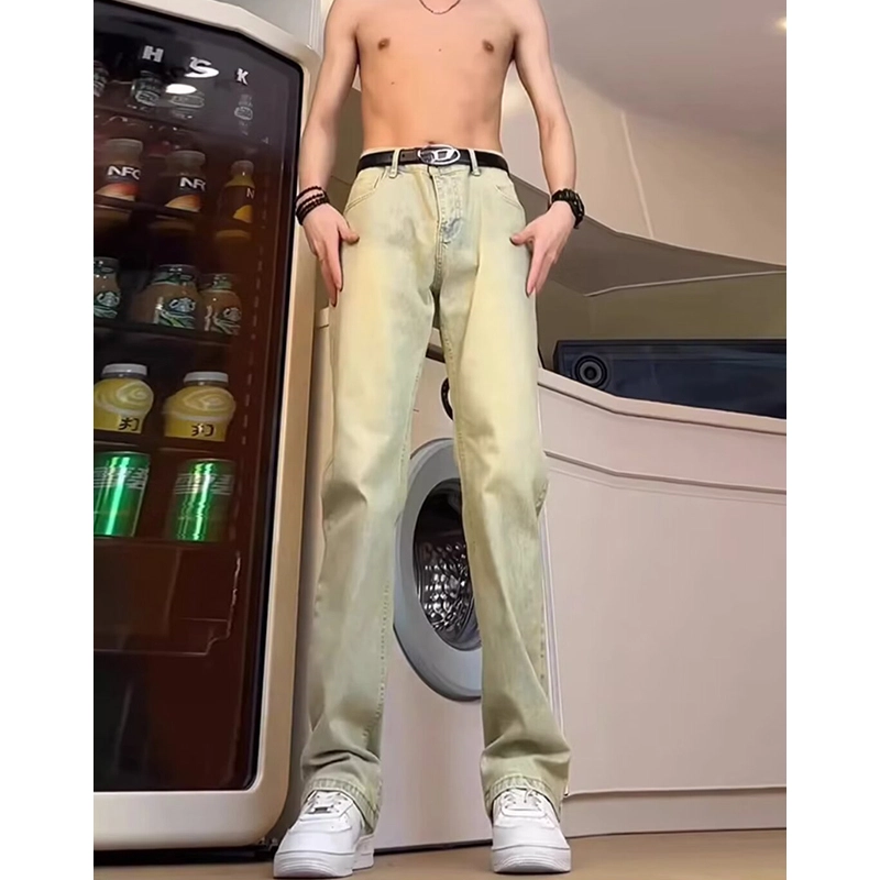 尘映 美式高街复古百搭弯刀裤多种版型设计舒适显高显瘦牛仔裤 男女同款