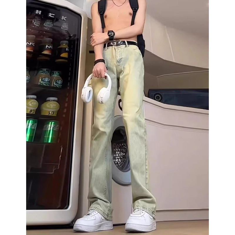 尘映 美式高街复古百搭弯刀裤多种版型设计舒适显高显瘦牛仔裤 男女同款