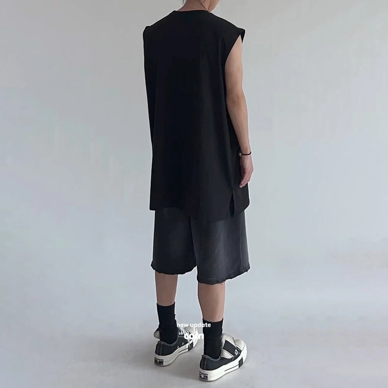 乱步 纯棉薄款宽松运动坎肩背心 男女同款