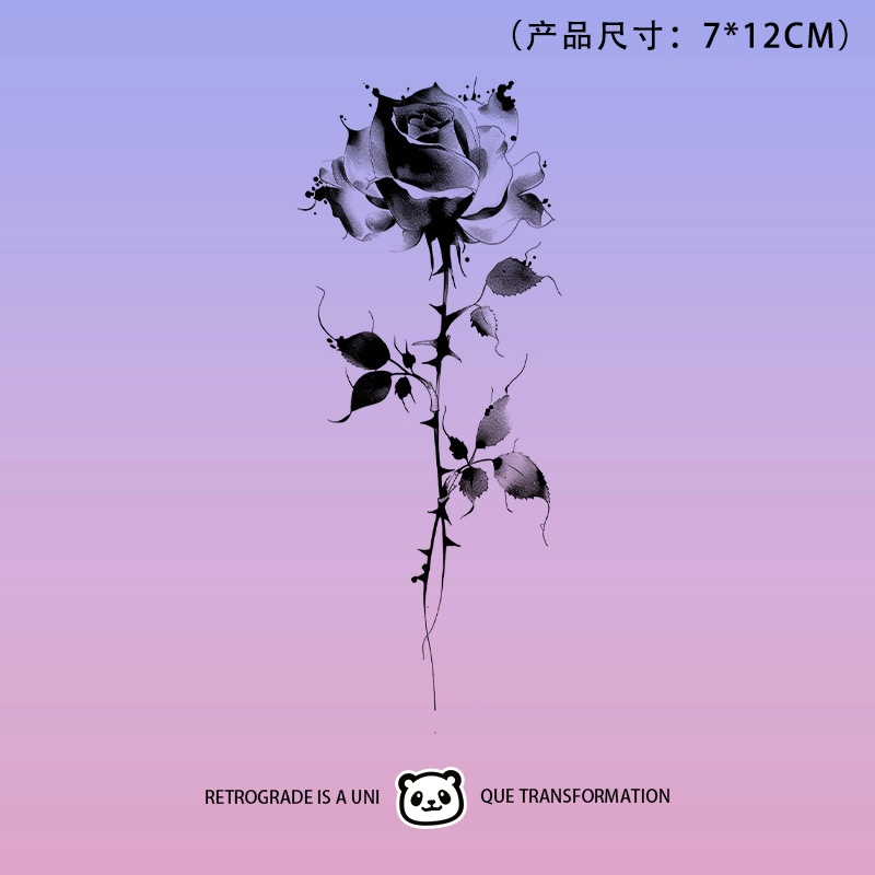 轻迎  草本果汁贴玫瑰花鲜花纹身半永久花朵花臂手臂防水持久纹身贴纸