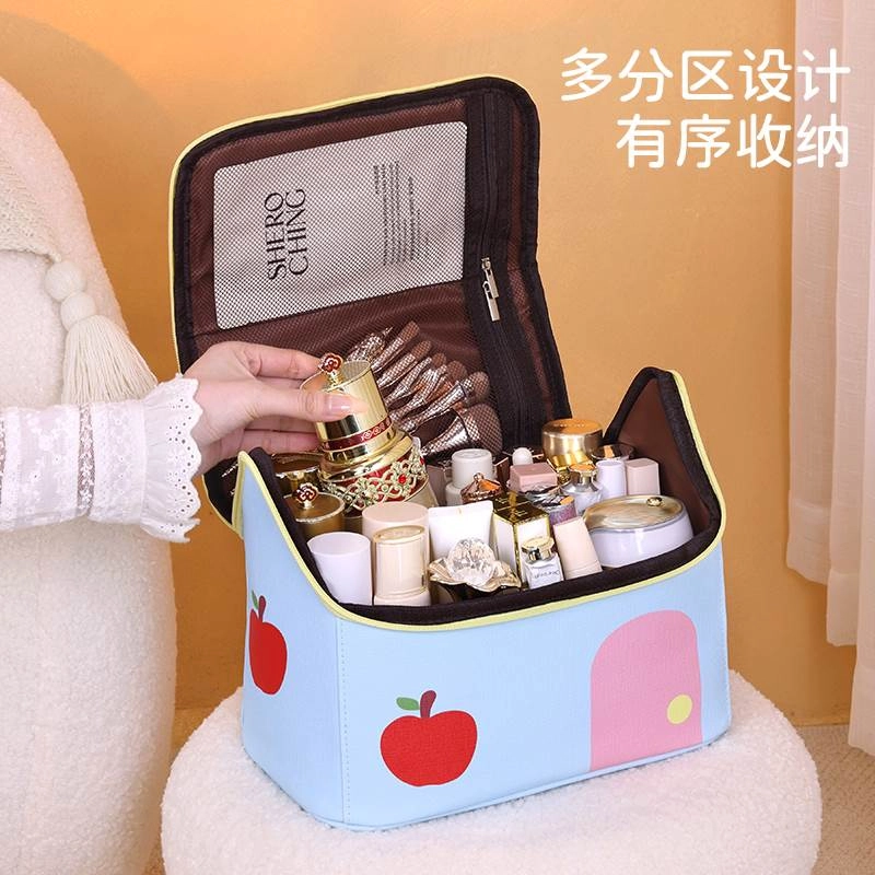 轻迎 多巴胺小房子化妆包收纳包洗漱包手提包便携旅行包防水宿舍可爱便携大容量化妆包