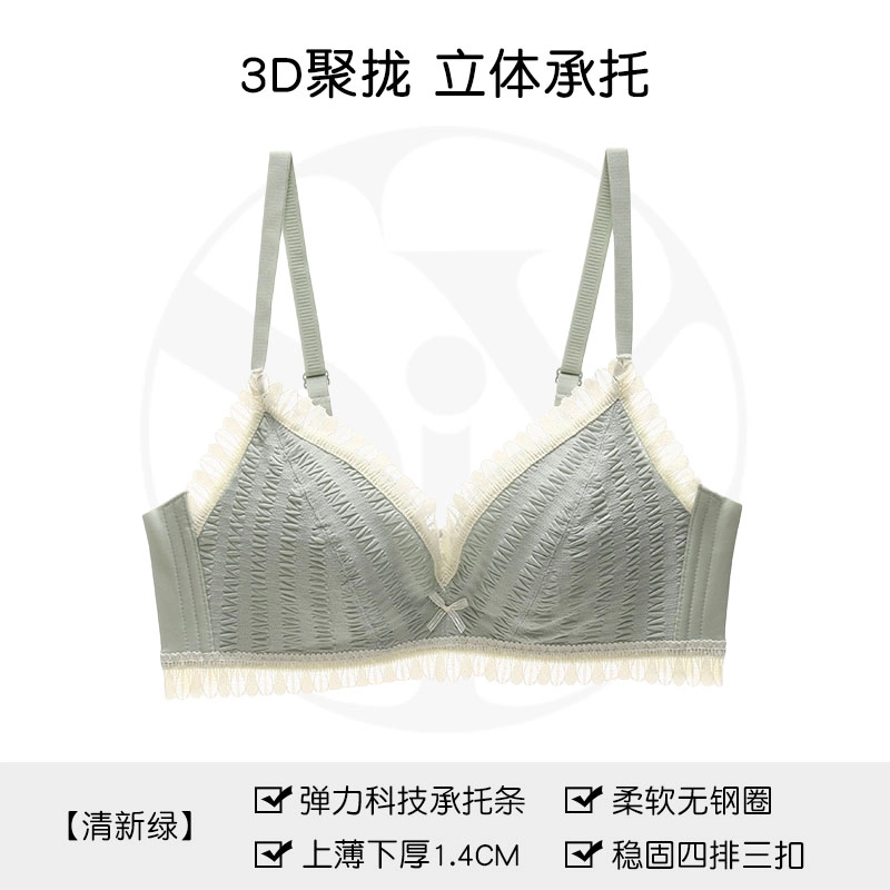 黛尔佳人 小拢杯内衣小胸聚拢显大无钢圈防下垂性感蕾丝胸罩文胸 女款