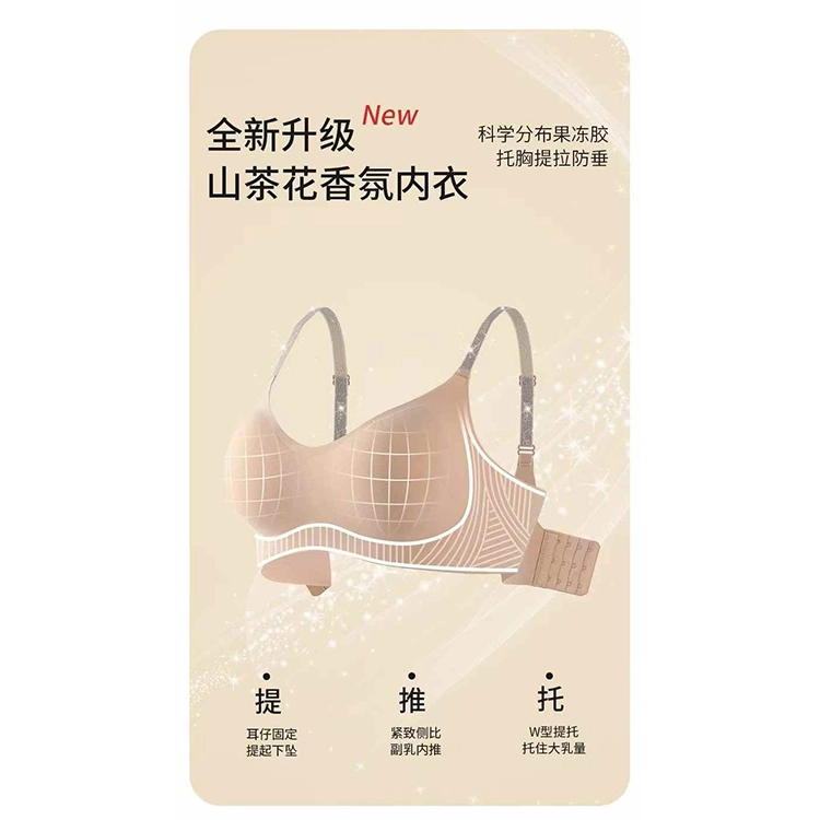 黛尔佳人 内衣女反重力聚拢小胸收副乳防下垂无痕无钢圈软支撑文胸 女款