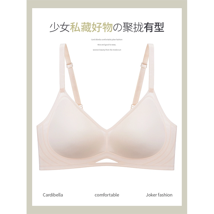 黛尔佳人 夏无痕内衣女小胸聚拢防下垂薄款收副乳无钢圈胸罩文胸 女款