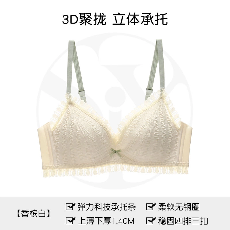 黛尔佳人 小拢杯内衣小胸聚拢显大无钢圈防下垂性感蕾丝胸罩文胸 女款