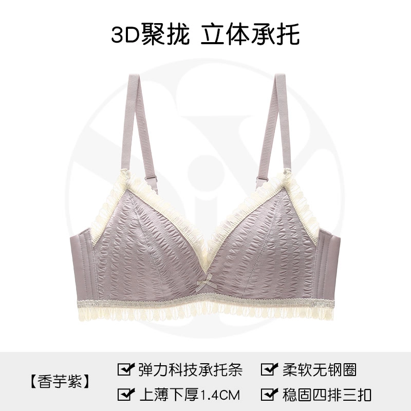 黛尔佳人 小拢杯内衣小胸聚拢显大无钢圈防下垂性感蕾丝胸罩文胸 女款