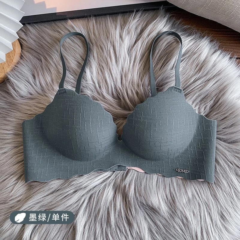 黛尔佳人 无痕内衣女小胸聚拢无钢圈一片式调整收副乳防下垂少女胸罩文胸 女款
