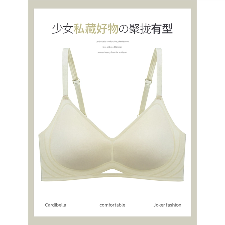 黛尔佳人 夏无痕内衣女小胸聚拢防下垂薄款收副乳无钢圈胸罩文胸 女款