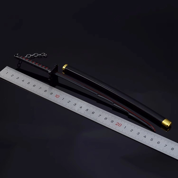 天予小镇 死神动漫黑崎一护天锁斩月斩魂刀金属兵器合金摆件 成品模型