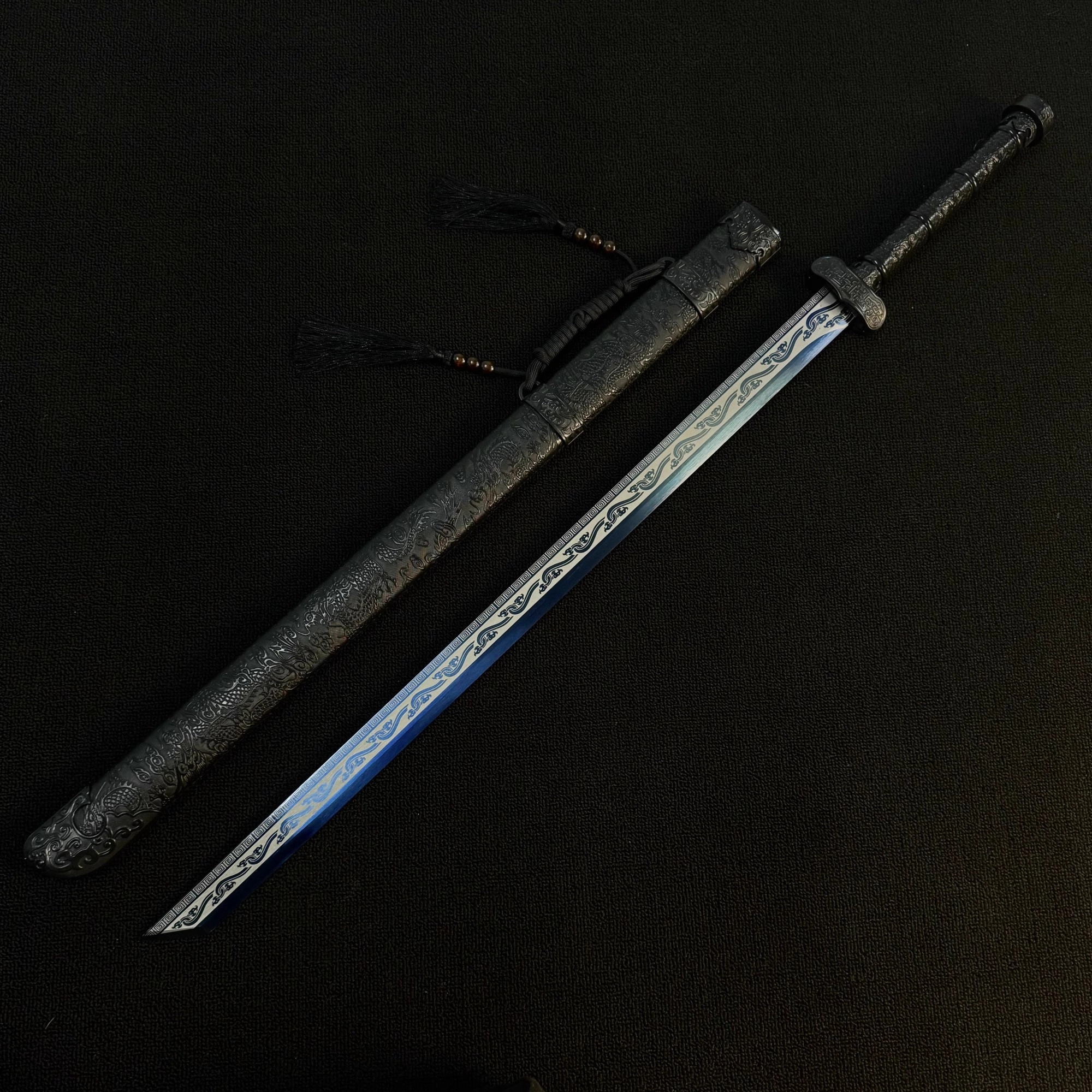 天予小镇 高锰钢盗墓笔记黑金古刀 唐横刀龙泉镇刀剑防身武器未开刃 成品模型