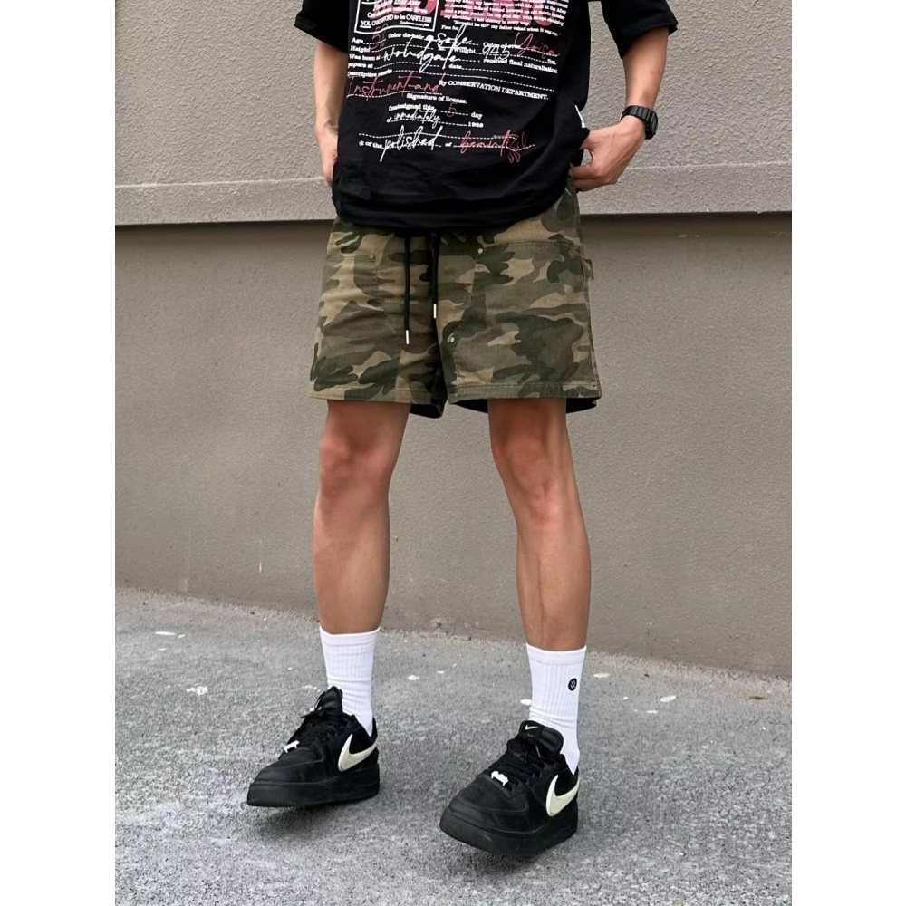 拓菲 美式复古迷彩速干潮牌三分裤痞帅休闲潮流外穿工装短裤 男女同款