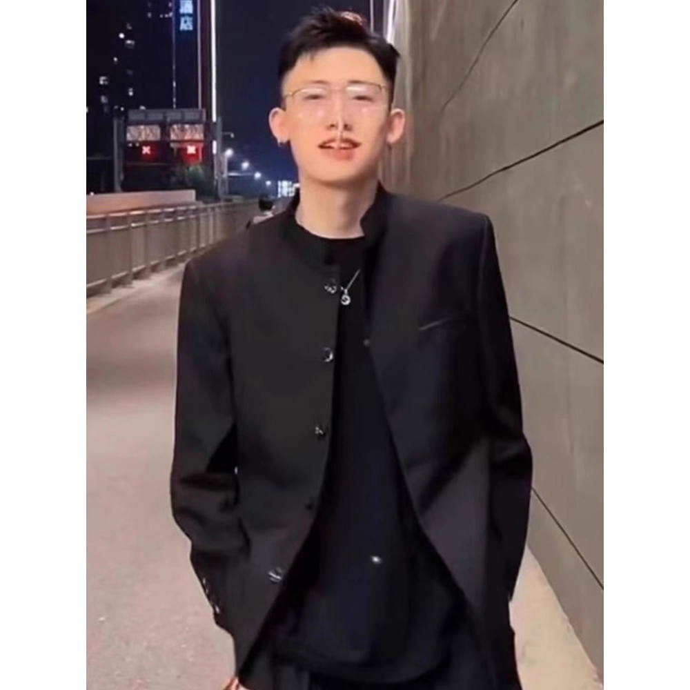 拓菲 高级感痞帅新中式中山装春秋休闲立领西装外套潮夹克 男女同款