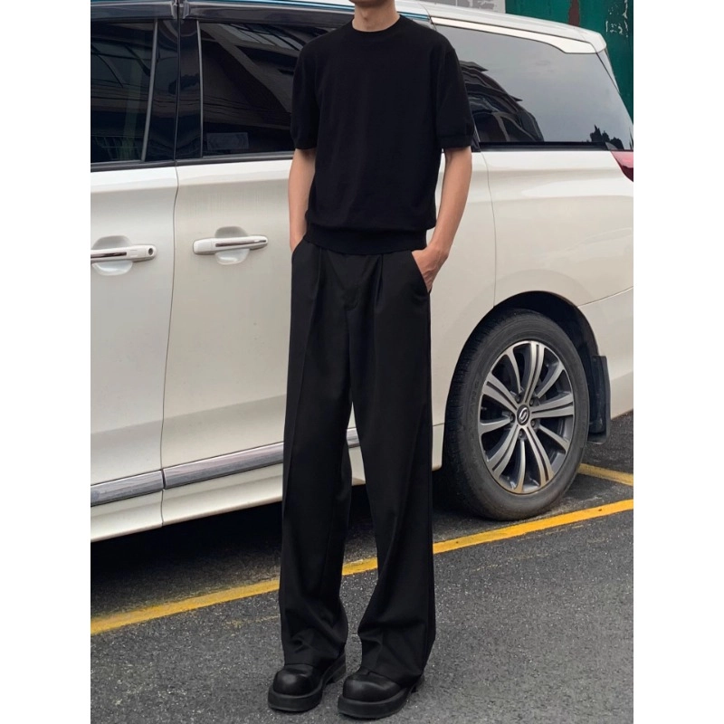 拓菲 薄款速干垂坠感裤子直筒微喇裤西装裤 男款