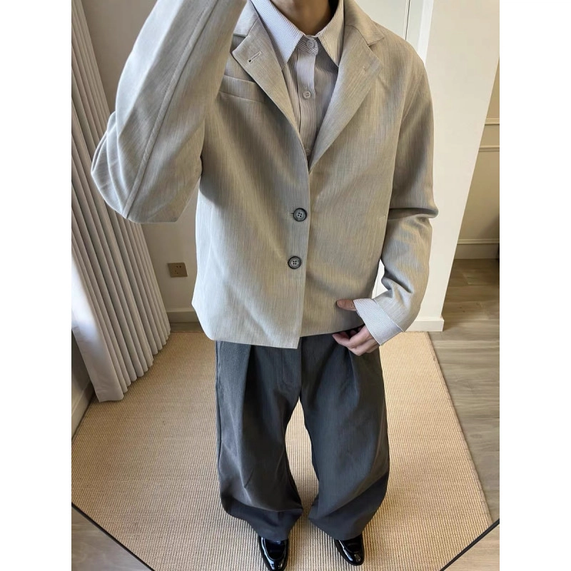 拓菲 高级感廓形垫肩小众设计感宽松休闲西服潮西装外套男 男女同款