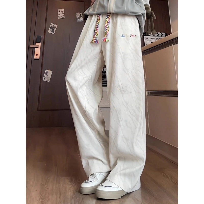 拓菲 美式灯芯绒裤子男款秋季潮牌扎染卫裤小众设计感彩色抽绳休闲裤 男女同款
