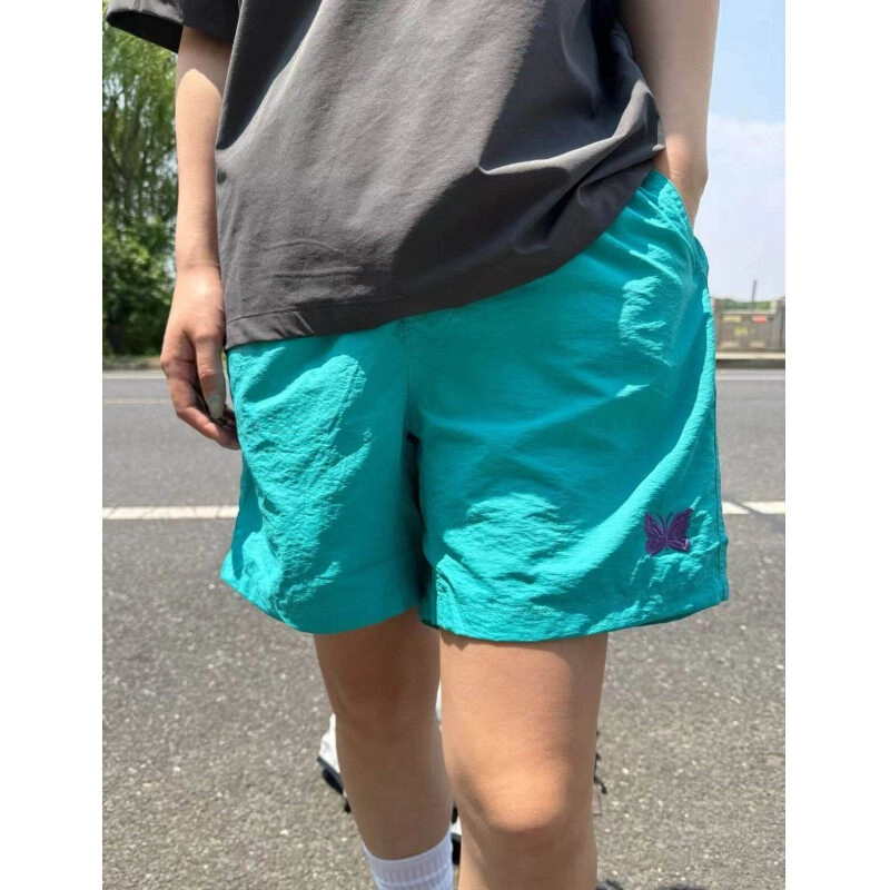 拓菲 多巴胺蝴蝶刺绣速干男款夏季轻薄透气沙滩裤子户外尼龙四分裤休闲短裤 男女同款