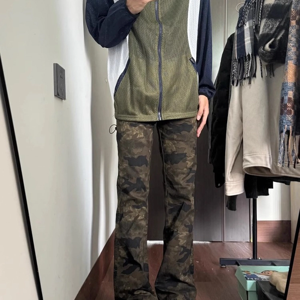 拓菲 薄款迷彩潮牌痞帅炸街工装牛仔裤 男女同款