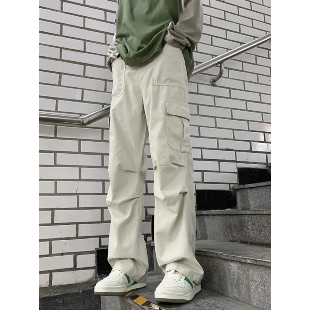 拓菲 美式高街伞兵工装裤潮日系宽松褶皱休闲痞帅直筒长裤 男女同款