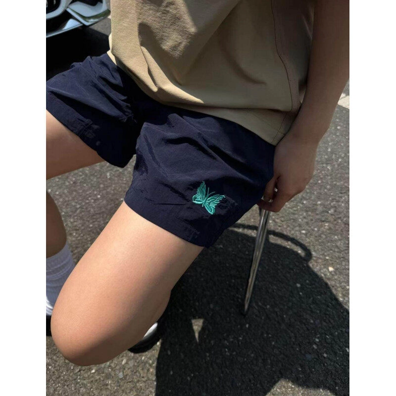 拓菲 多巴胺蝴蝶刺绣速干男款夏季轻薄透气沙滩裤子户外尼龙四分裤休闲短裤 男女同款