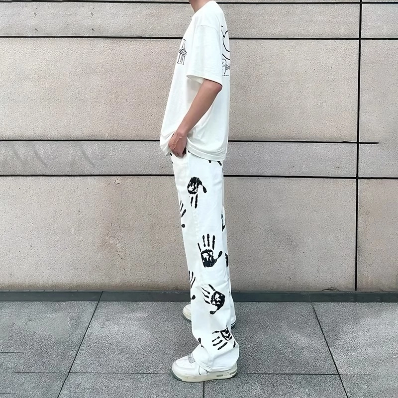 拓菲 美式复古高街潮流休闲痞帅潮牌直筒时尚舒适牛仔裤 男女同款