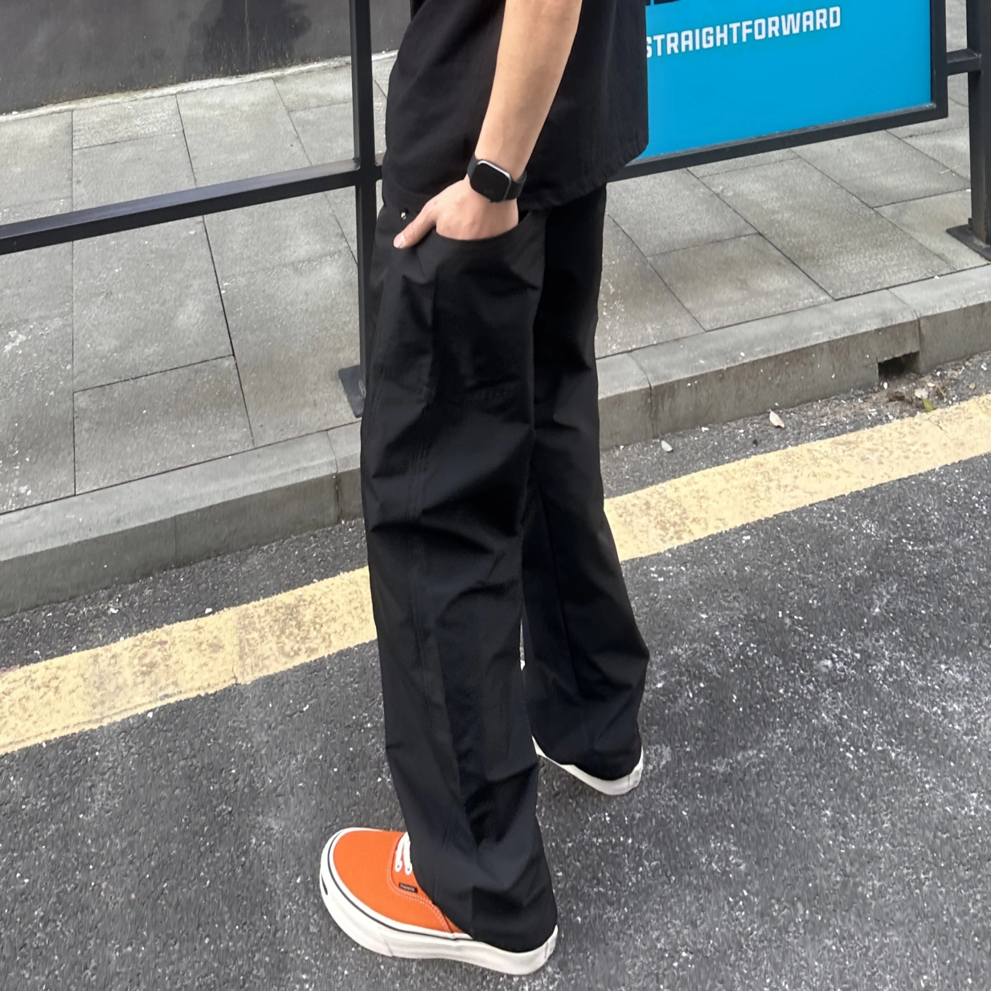 拓菲 弯刀速干伞兵长裤宽松阔腿冰丝裤子美式直筒工装休闲裤 男女同款