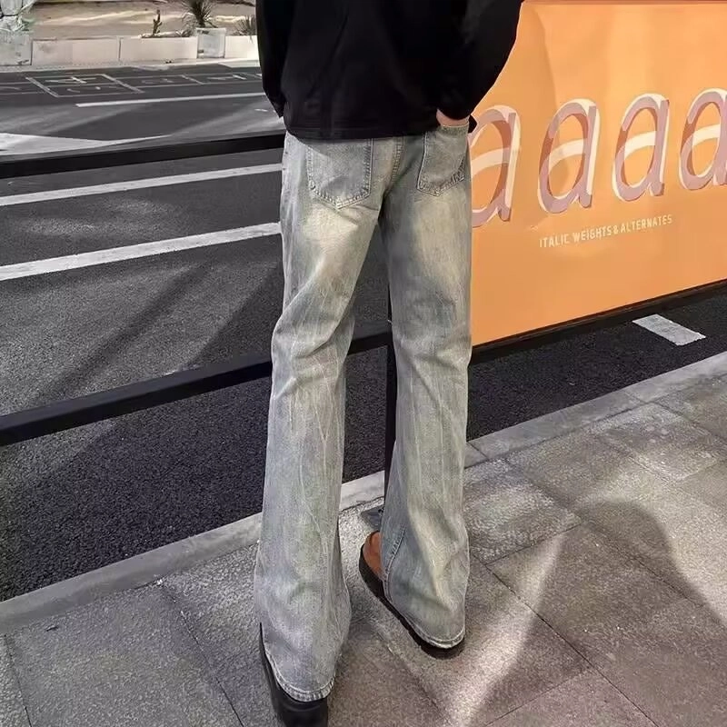 拓菲 美式水洗立体猫须宽松阔腿舒适百搭休闲牛仔裤 男女同款