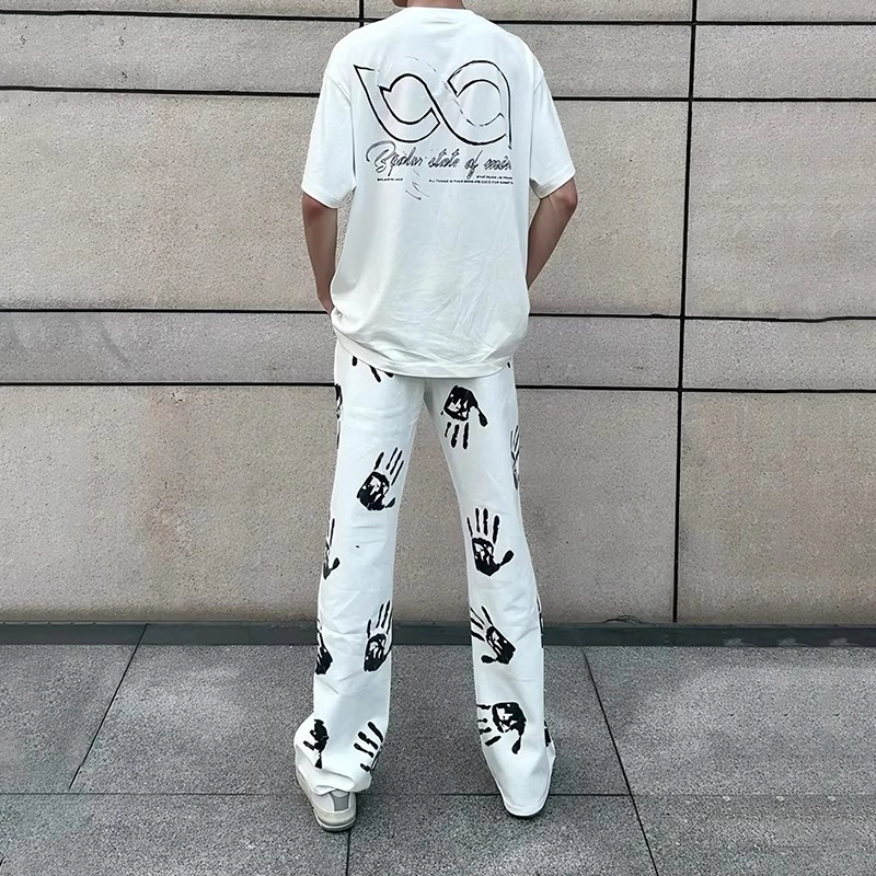 拓菲 美式复古高街潮流休闲痞帅潮牌直筒时尚舒适牛仔裤 男女同款