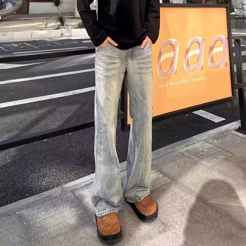 拓菲 美式水洗立体猫须宽松阔腿舒适百搭休闲牛仔裤 男女同款