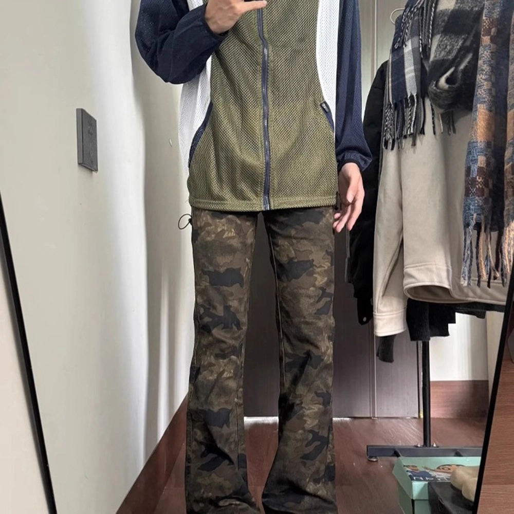 拓菲 薄款迷彩潮牌痞帅炸街工装牛仔裤 男女同款