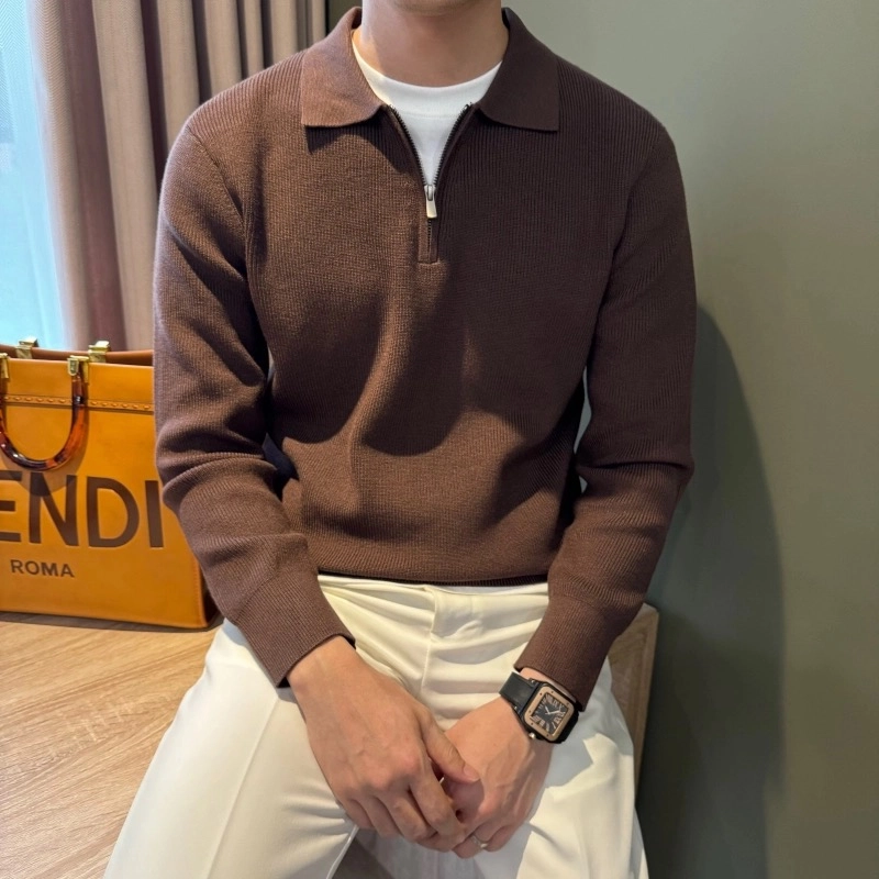 拓菲   韩系半拉链立领外套文艺复古潮流休闲男士外穿上衣服针织衫 男女同款