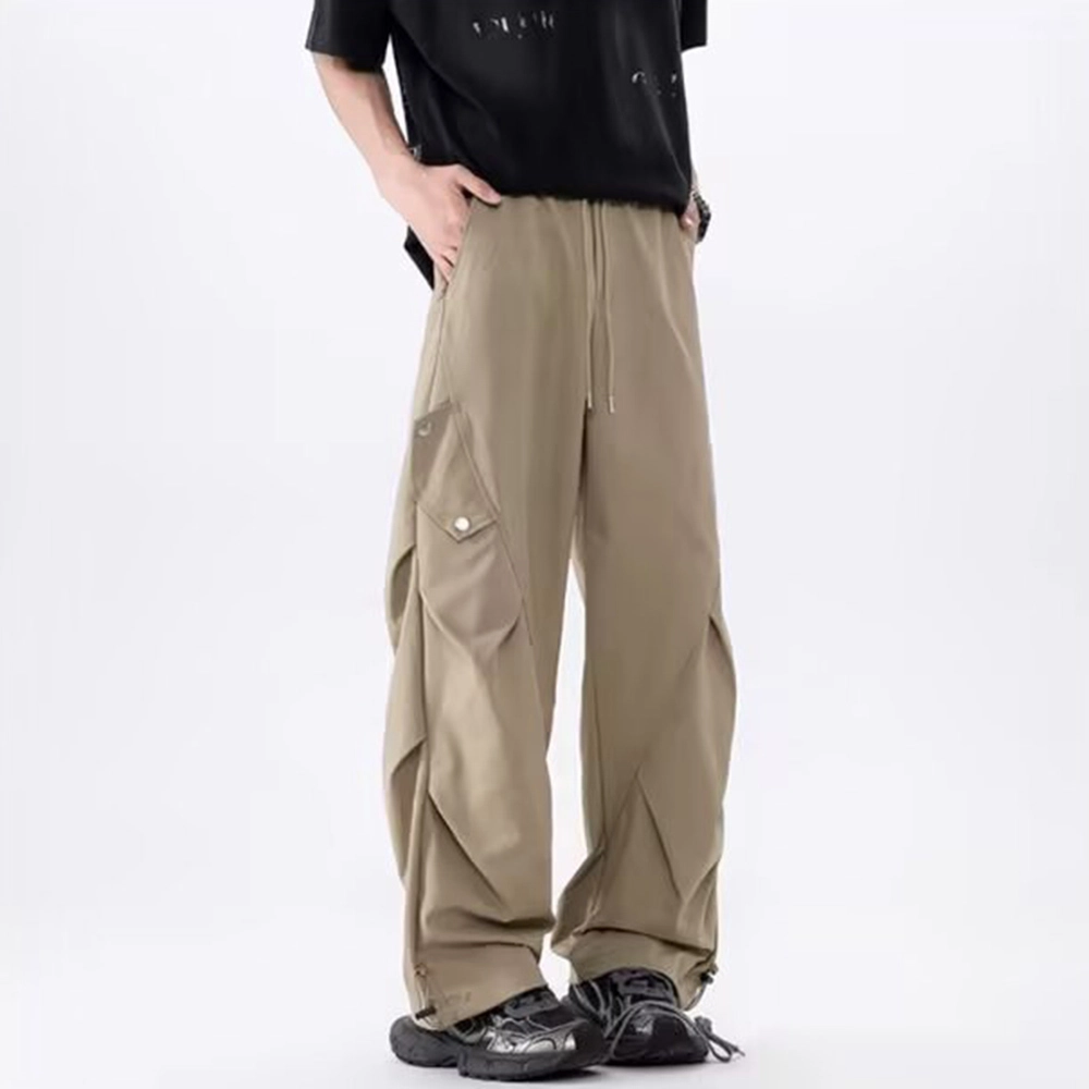 拓菲 美式重磅褶皱工装裤宽松潮流阔腿百搭休闲裤 男女同款