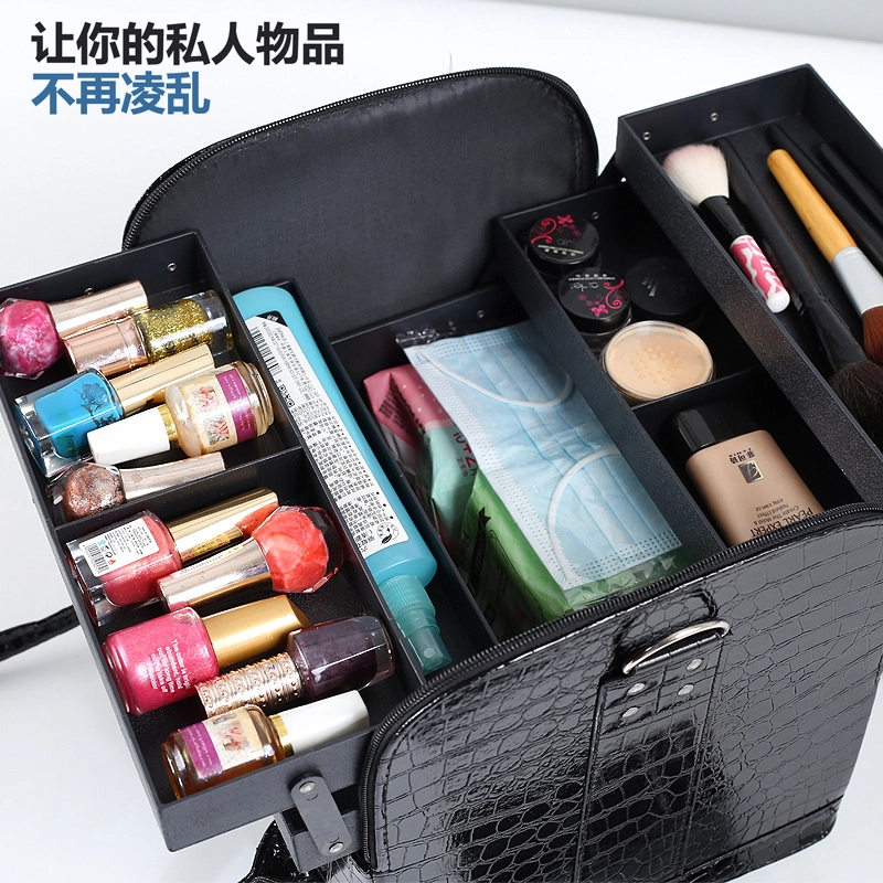 艾情草之恋 韩版化妆包轻奢高级感 扩容,可收纳，美容美甲工具箱 防水出行必备