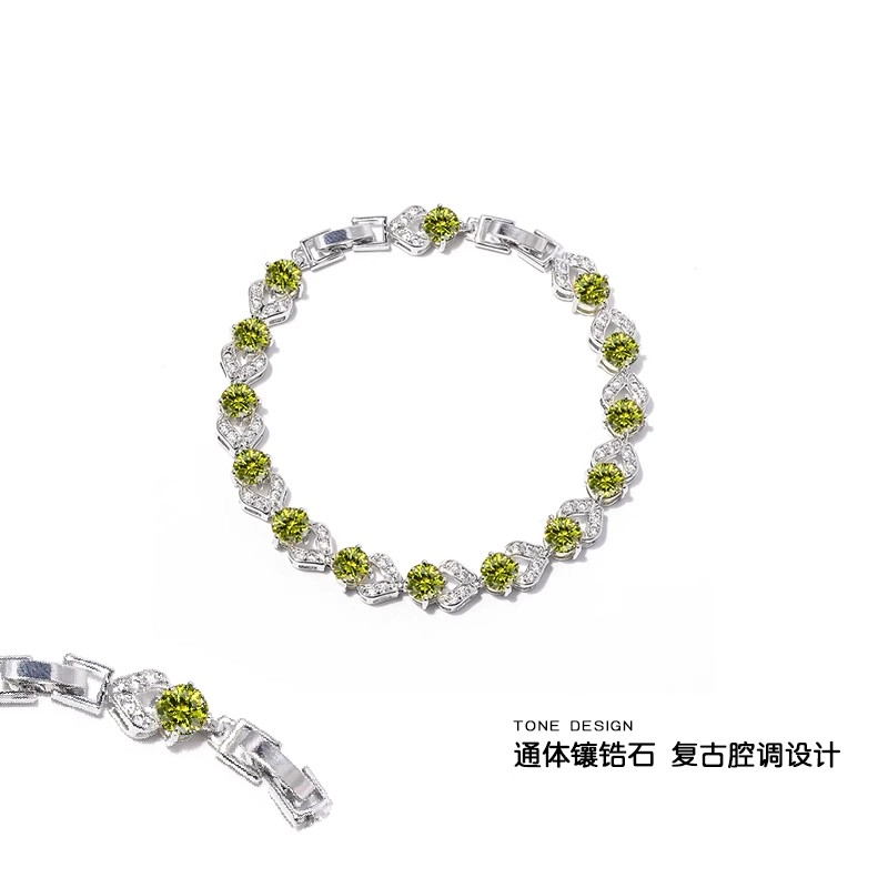 极昼 超闪花蕾微镶锆石圆形花朵轻奢时尚复古设计小众个性创意高级感潮流街头痞帅日常休闲通勤百搭 合金 手链 男女同款情侣款