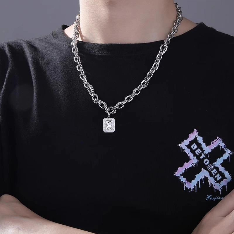 极昼 冰糖缠绕双面可带设计小众个性时尚百搭锁骨链 简约大方创意轻奢气质精致爆闪高级感潮流痞帅配饰 钛钢 项链 男女同款情侣款