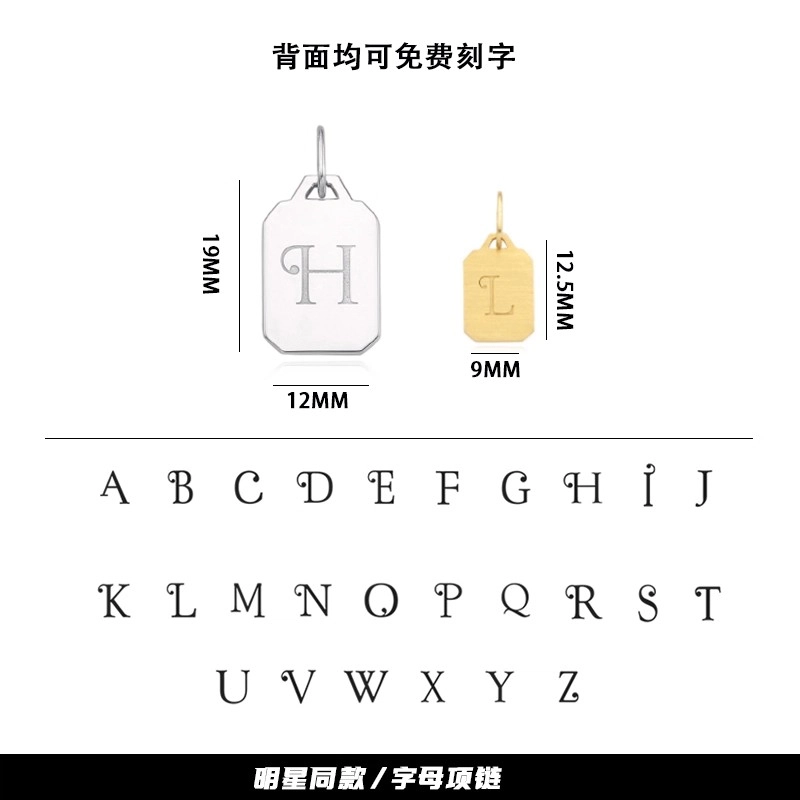 极昼 铭牌定制字母吊牌简约小众独特设计感潮酷个性嘻哈精致轻奢气质经典百搭时尚高级感锁骨链 钛钢 项链 男女同款情侣款