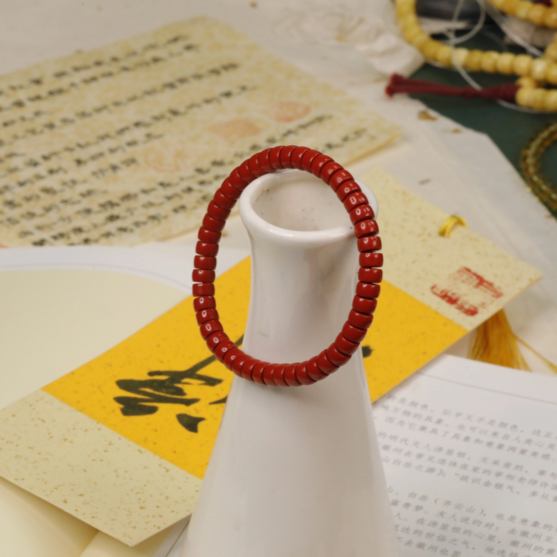 【佑安】 极限弧 平安喜乐 新中式好运转运珠 国风显白高级感转运小众设计优雅高级感#好运再造辰砂 朱砂 手串 男女同款情侣款