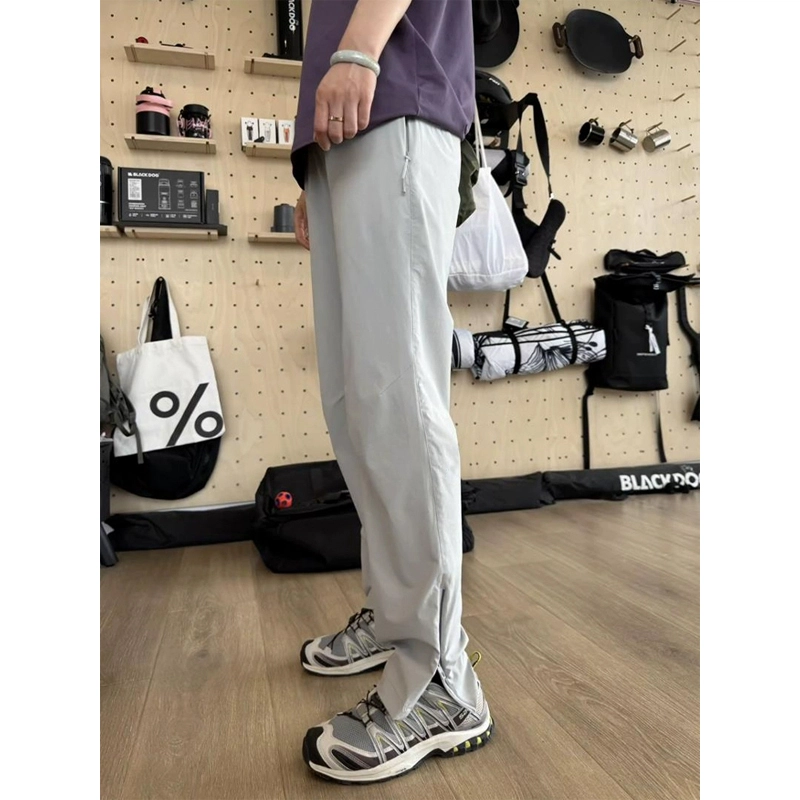 臣目 侧拉链微喇速干裤子男夏季薄款美式机能工装裤户外徒步登山裤休闲裤 男女同款