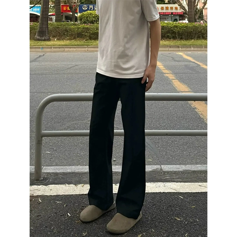 臣目 垂坠感高级薄款纯色简约舒适百搭西装裤 男女同款 黑色